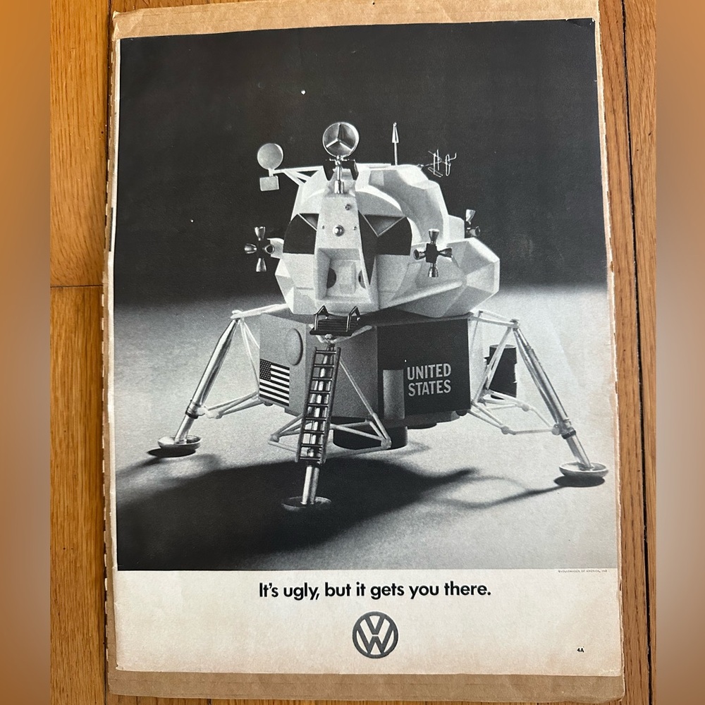 RARE FIND! 1969 LIFE Magazine Volkswagen Ad “It’s ugly but it gets you there.”